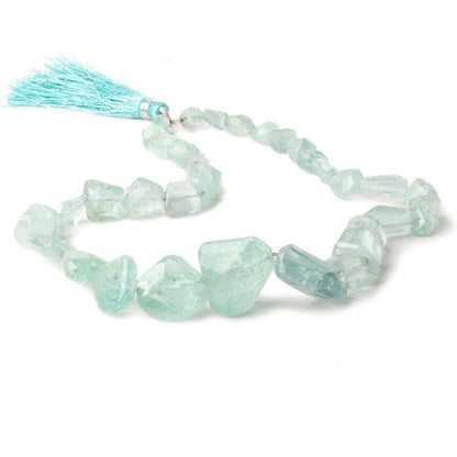 8x7-18x20mm Aquamarine Faceted Nugget Beads 16 inch 34 pieces