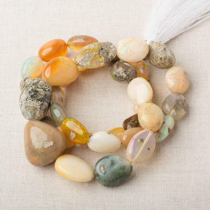 8x7-19x18mm Ethiopian Opal Straight Drill Plain Nuggets 18 inch 38 pieces