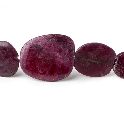 8x7-25x21mm Ruby Plain Slice Beads 15 inch 26 pieces