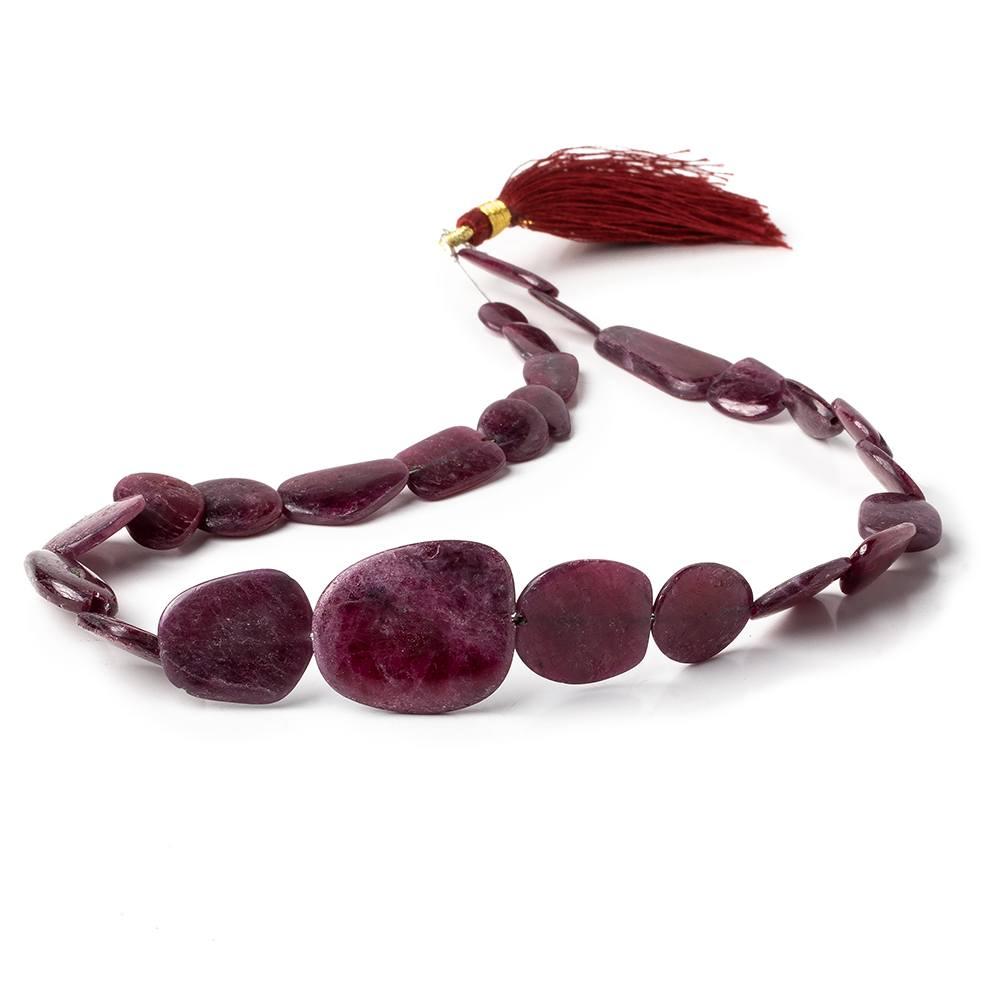8x7-25x21mm Ruby Plain Slice Beads 15 inch 26 pieces