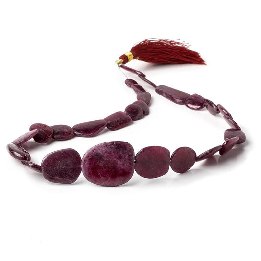 8x7-25x21mm Ruby Plain Slice Beads 15 inch 26 pieces