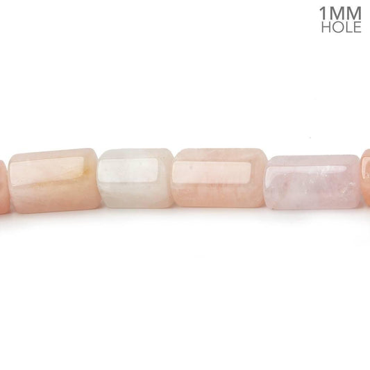 8x7-8x13mm Morganite (Pink Beryl) straight drilled Hexagon Tubes 16 inch 32 large hole beads AA
