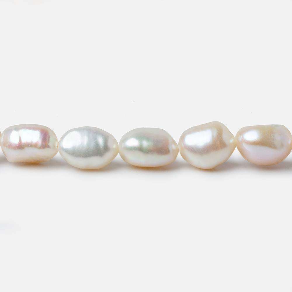 8x7-9x7mm Off White Straight Drilled Baroque Freshwater Pearls 16 inch 44 pcs
