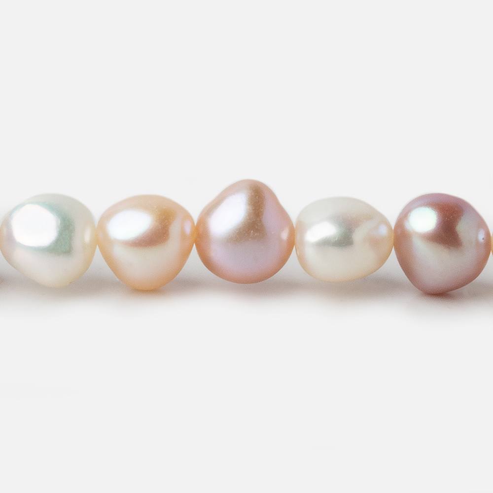 8x7-9x8mm TriColor Side Drill Baroque Freshwater Pearl 16 inch 49 pieces A