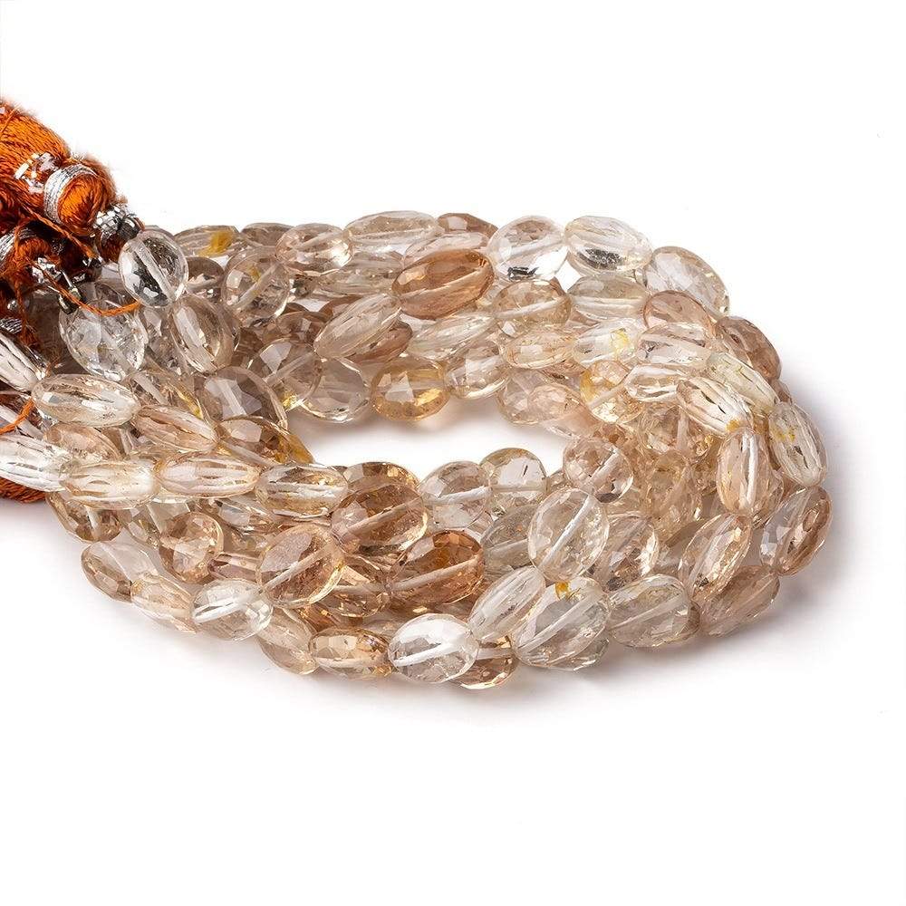 8x7.5-10x7mm Multi Color Topaz Faceted Oval Beads 8 inch 22 beads A