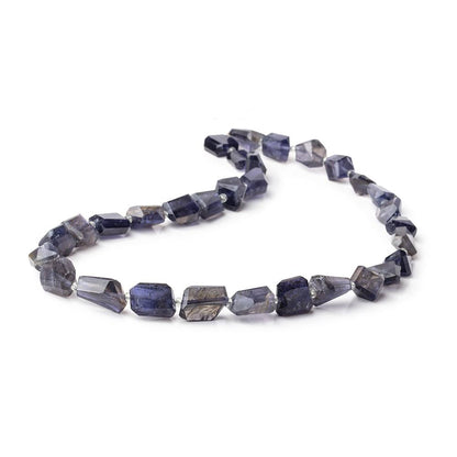 8x7.5-11x9mm Iolite Faceted Nugget Beads 14 inch 31 pieces