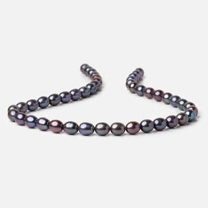 8x7.5-9x8mm Peacock Oval Freshwater Pearls 15.5 inch 40 Beads