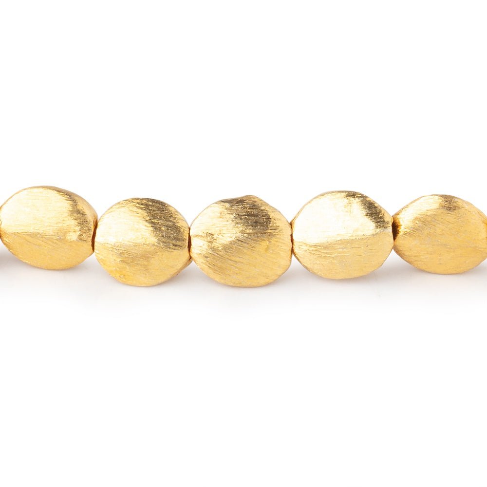 8x7mm 22kt Gold Plated Copper Brushed Oval Beads 8 inch 24 pieces