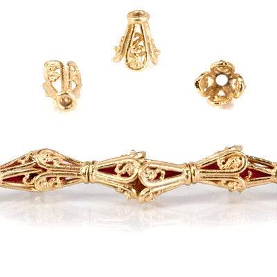 8x7mm 2kt Gold Plated Copper Filigree Cone *DISCONTINUED*