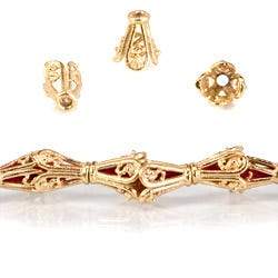 8x7mm 2kt Gold Plated Copper Filigree Cone *DISCONTINUED*