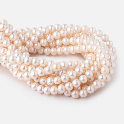 8x7mm Cream Off Round Freshwater Pearls 16 inch 54 pieces