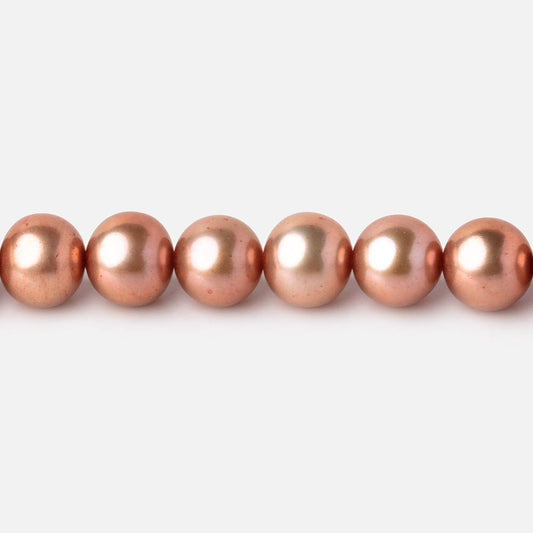 8x7mm Light Copper Off Round Freshwater Pearls 15.5 inch 53 Beads AA