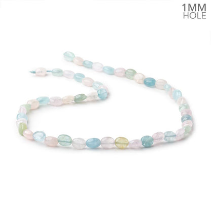8x7mm Multi Beryl Plain Oval Beads 16 inch 51 pieces 1mm hole