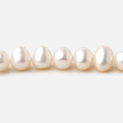 8x7mm Off White side drilled Baroque freshwater pearls 15.5 inch 55 pieces A