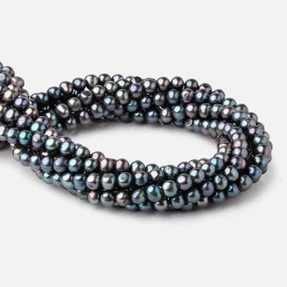 8x7mm Peacock Off Round Freshwater Pearls 16 inch 59 Beads
