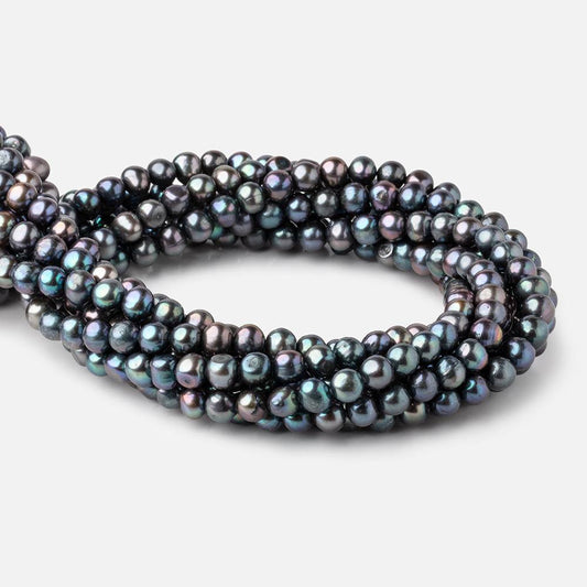 8x7mm Peacock Off Round Freshwater Pearls 16 inch 59 Beads