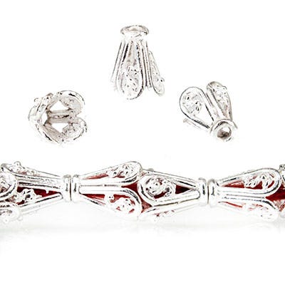 8x7x4mm Sterling Silver Plated Copper Cone *DISCONTINUED*