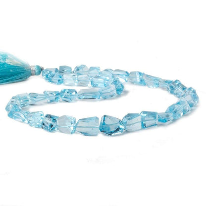 Sky Blue Topaz Faceted Nuggets 16 inch 37 Beads AA Grade