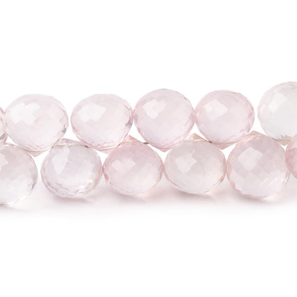 8x8-10x10mm Rose Quartz Faceted Candy Kiss Beads 8 inch 43 pieces