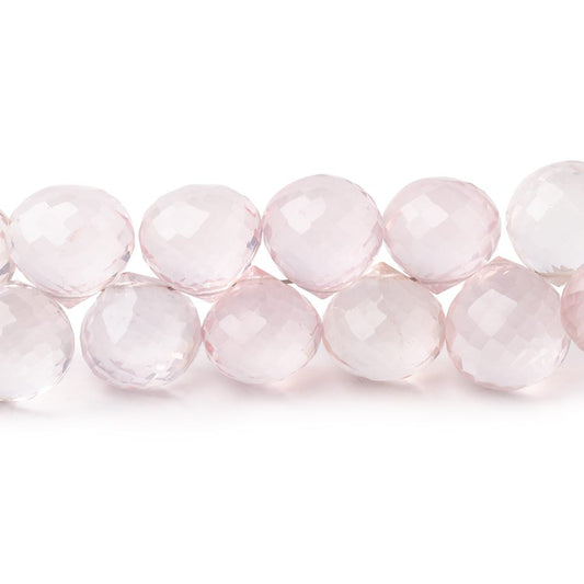 8x8-10x10mm Rose Quartz Faceted Candy Kiss Beads 8 inch 43 pieces