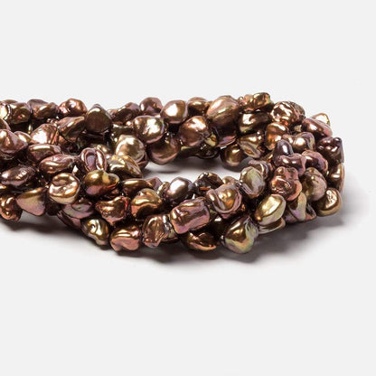 Brown straight drilled Keshi Freshwater Pearls 16 inch 45 pieces AA