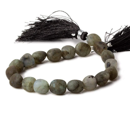 8x8-10x8mm Matte Labradorite tumbled plain nuggets 7.5 inch 19 beads A
