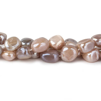 8x8-10x8mm Mystic Multi Color Moonstone plain nuggets 16 inch 45 beads