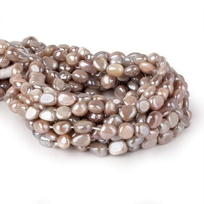 8x8-10x8mm Mystic Multi Color Moonstone plain nuggets 16 inch 45 beads