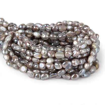 8x8-10x8mm Mystic Multi Platinum Moonstone plain nuggets 16 inch 45 beads