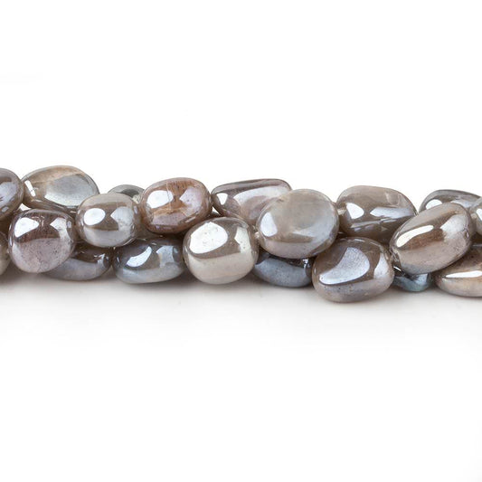 8x8-10x8mm Mystic Multi Platinum Moonstone plain nuggets 16 inch 45 beads