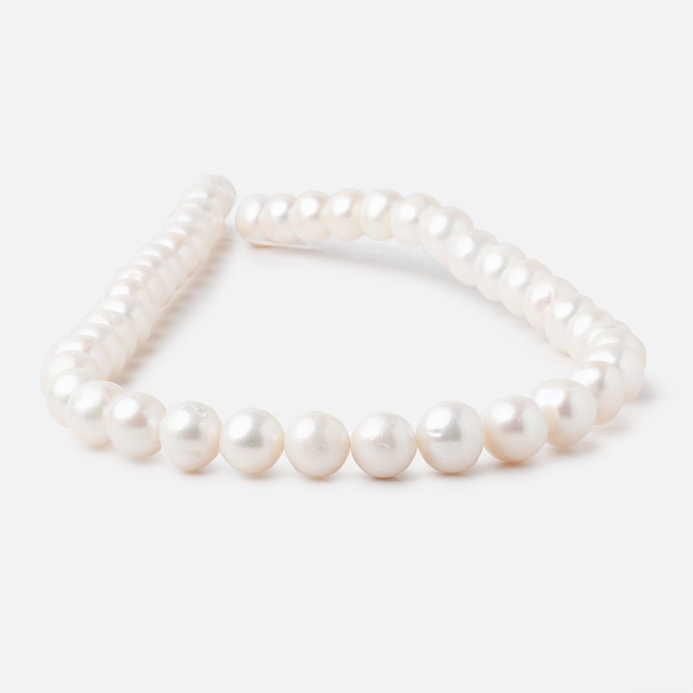 8x8-11x10mm Cream Off Round Freshwater Pearls 16 inch 40 Beads AA