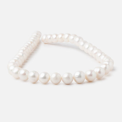 8x8-11x10mm Cream Off Round Freshwater Pearls 16 inch 40 Beads AA