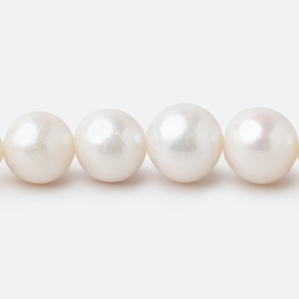 8x8-11x10mm Cream Off Round Freshwater Pearls 16 inch 40 Beads AA