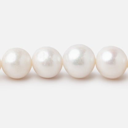 8x8-11x10mm Cream Off Round Freshwater Pearls 16 inch 40 Beads AA