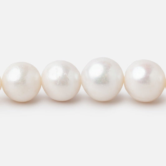 8x8-11x10mm Cream Off Round Freshwater Pearls 16 inch 40 Beads AA