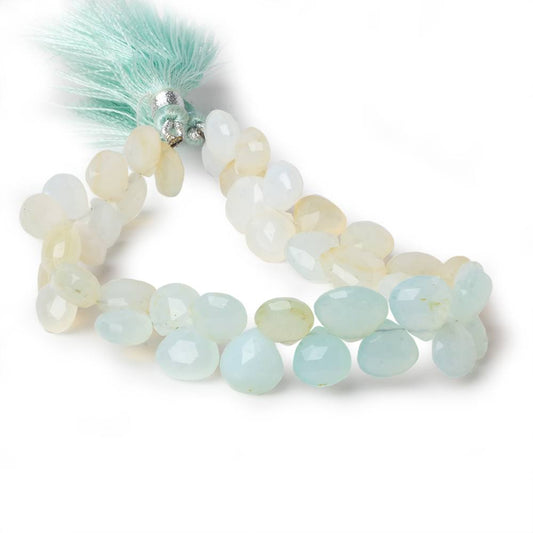 8x8-11x12mm Multi Color Peruvian Opal faceted heart beads 8 inch 42 pieces