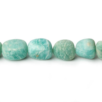 8x8-12x8mm Matte Amazonite tumbled plain nuggets 13 inch 27 beads A