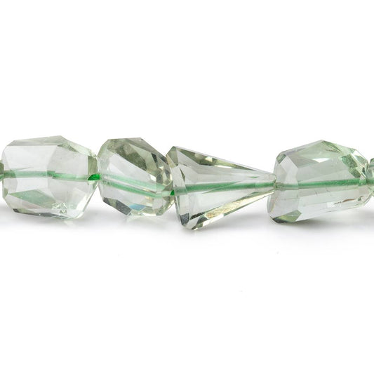 8x8-14x11mm Prasiolite Faceted Nugget Beads 18 inch 35 pieces AA