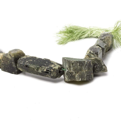 8x8-31x15mm Chrome Diopside Straight Drilled Natural Crystal 7.5 inch 12 pieces