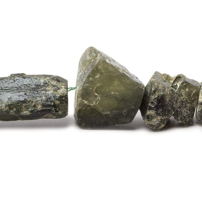 8x8-31x15mm Chrome Diopside Straight Drilled Natural Crystal 7.5 inch 12 pieces