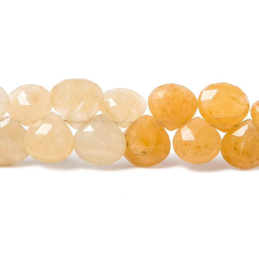 8x8-8.5x8.5mm Aragonite faceted heart beads 8 inch 48 pieces