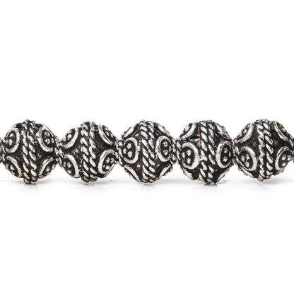 8x8mm Antiqued Sterling Silver Plated Copper Bali Design 8 inch 27 pcs
