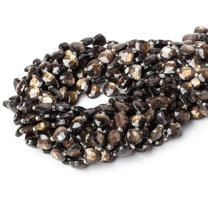 8x8mm Golden Sheen Chocolate Sapphire faceted hearts 15.5 inch 42 beads AA