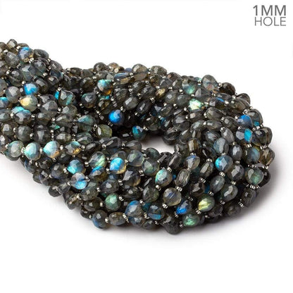 8x8mm Labradorite calibrated faceted hearts 16 inch 43 beads AAA 1mm Hole