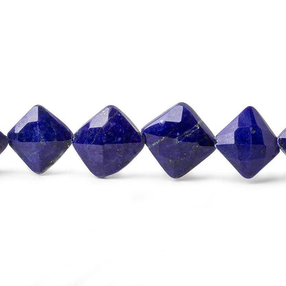 8x8mm Lapis Lazuli corner faceted square beads 8 inch 21 pieces