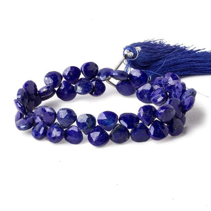 8-9mm Lapis Lazuli faceted heart beads 7 inch 45 pieces A