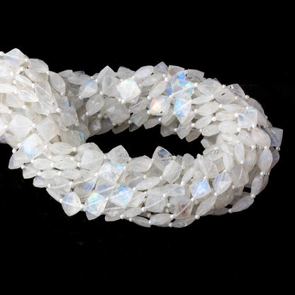 8x8mm Rainbow Moonstone faceted square beads 16 inch 35 pieces AA