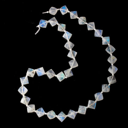 8x8mm Rainbow Moonstone faceted square beads 16 inch 35 pieces AA