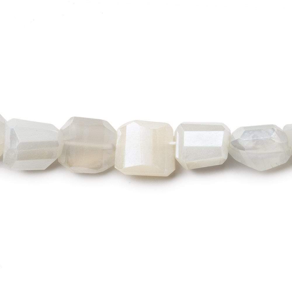 8x8x6-12x8x7mm White Moonstone faceted nugget beads 12.5 inch 30 pieces