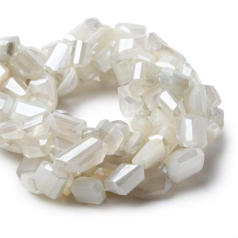 8x8x6-12x8x7mm White Moonstone faceted nugget beads 12.5 inch 30 pieces